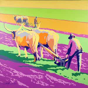 Marco Kooiman - Acryl op doek, Plowing (Groot) verkocht voor € 10!
