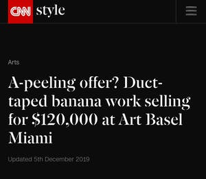 Niet of onleesbaar gesigneerd - Naar Maurizio Cattelan’s “Comedian”, fruitvormig object met tape kopen? Bied vanaf 1!