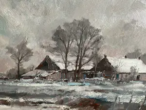 Frans Manders - Winter in Brabant. kopen? Bied vanaf 275!