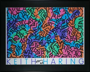 Keith Haring - Handgesigneerd affiche, Keith Haring - Ingelijst (Groot) kopen? Bied vanaf 1!
