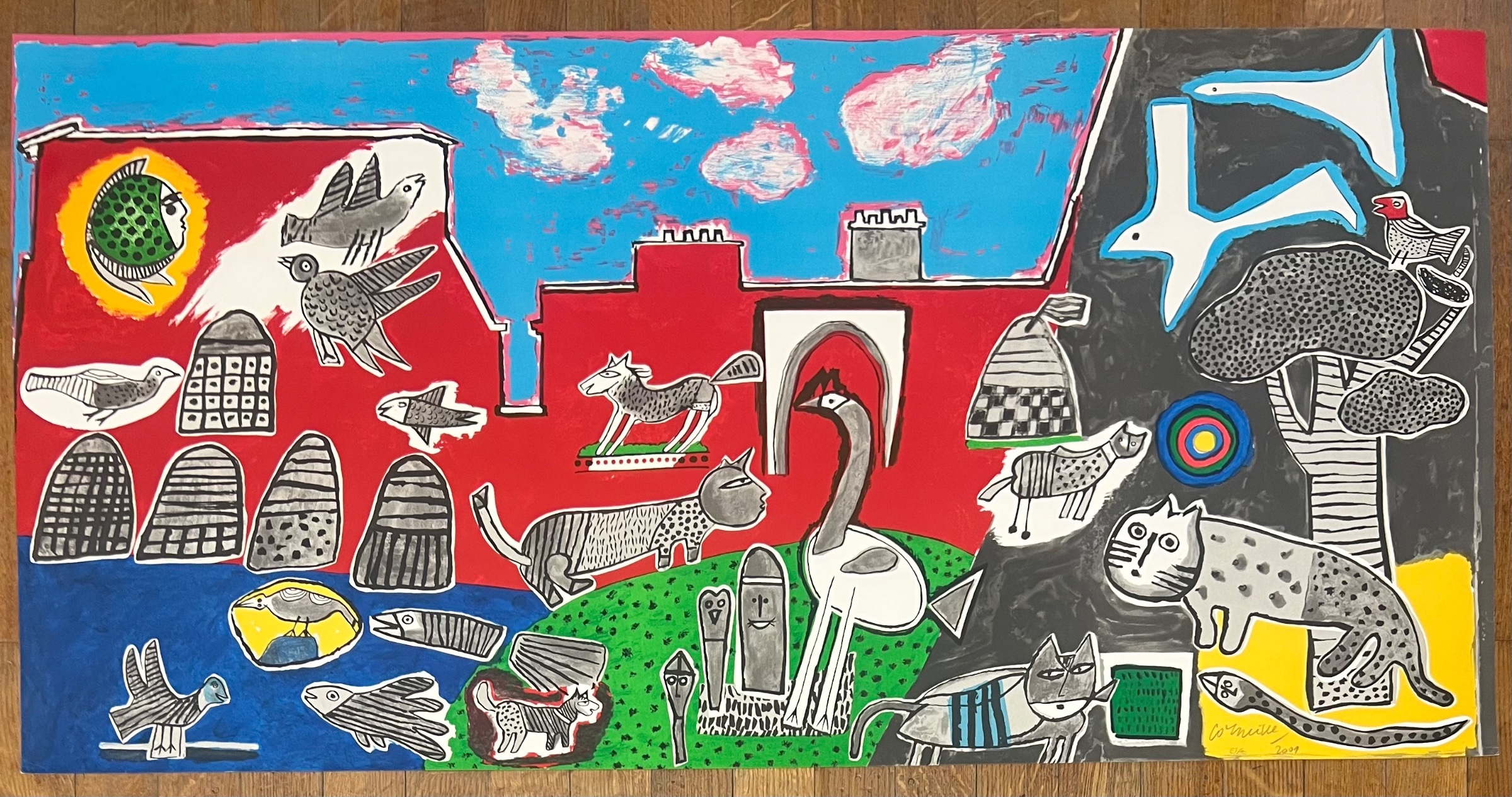 AcheterCorneille - Lithografische fries: De schoolmuur, 2002? Enchérissez de 650!