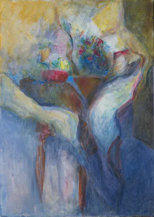 Paul Nieuwendijk - Tafelcompositie met lentekleuren kopen? Bied vanaf 240!