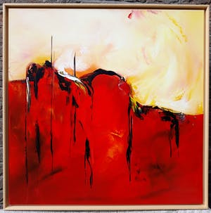 Christiane Middendorf - Lava, acrylverf op doek (netjes ingelijst) kopen? Bied vanaf 150!