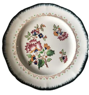 Emaux de Longwy - set van twee puntgave borden LONGWY - Floraal- Décoré à la main kopen? Bied vanaf 35!