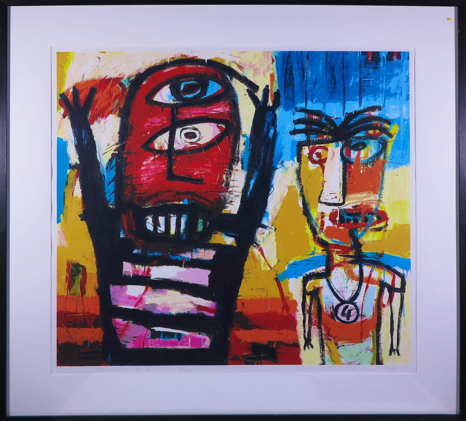 Henk Vierveijzer - Zeefdruk, Hurray 44 - Ingelijst verkocht voor € 60!