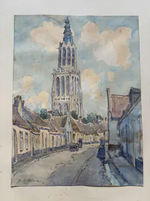 Adriaan Terhell - Zicht op Onze Lieve Vrouwetoren Amersfoort kopen? Bied vanaf 40!