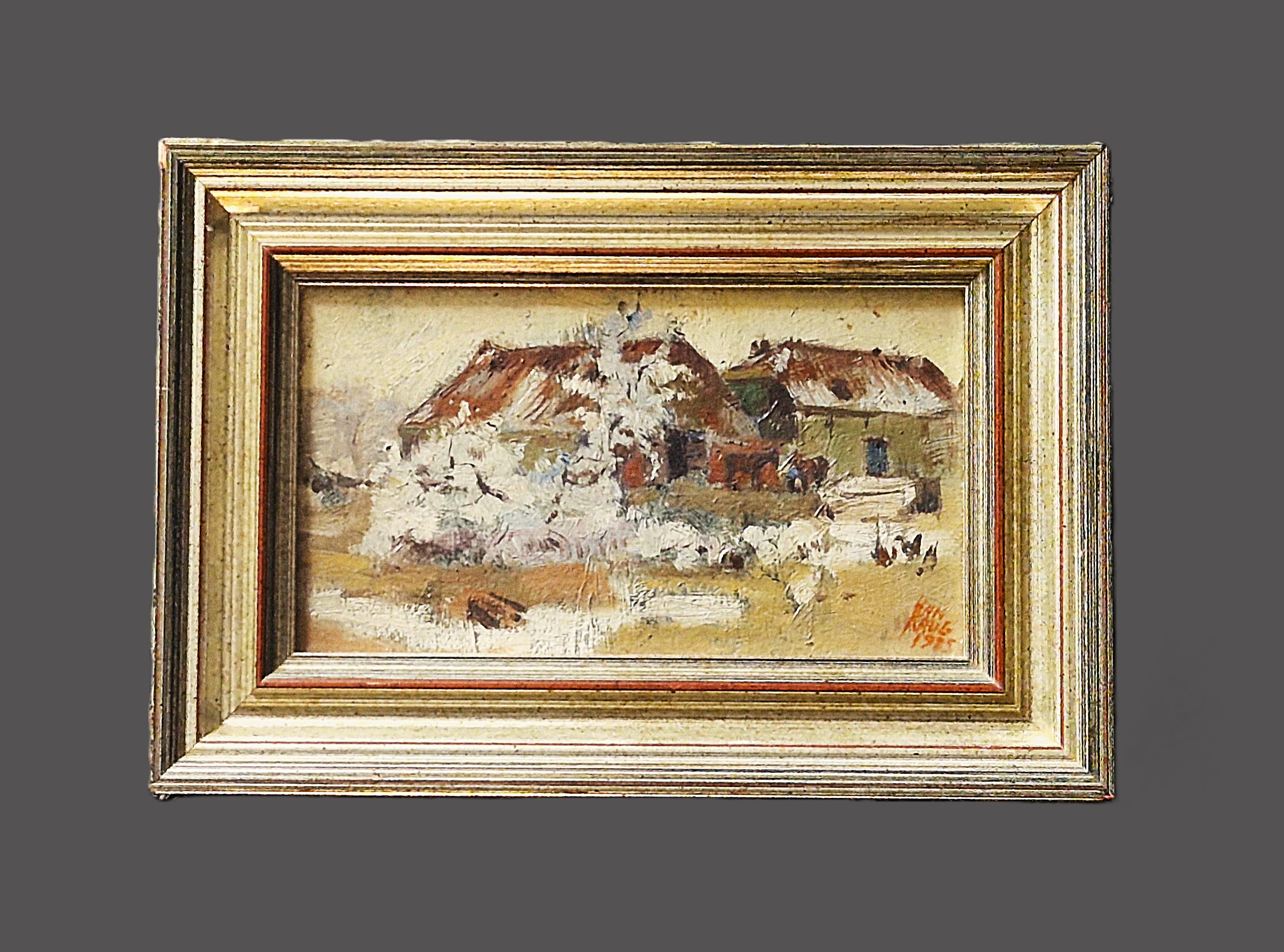 Buy Han Krug - fraai impressionistisch in 1925 geschilderd "magnolia's in bloei bij boerderij"? Bid from 114!