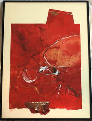 Maggy Voorsluys-Gomez - Collage en acrylverf , “Akashima” – ingelijst - 1992 verkocht voor € 50!