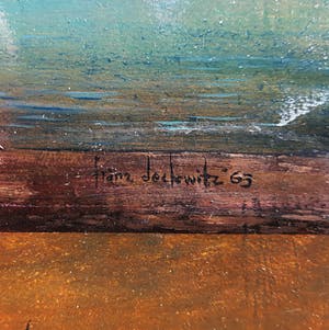 Franz Deckwitz - Surrealistisch nachtelijk landschap, olieverf op paneel (netjes ingelijst) kopen? Bied vanaf 295!