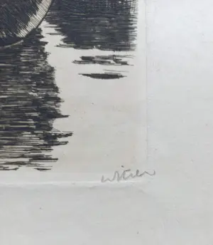 Willem Witsen - Schip in Oude Waal bij Montelbaanstoren, ets (1e staat) kopen? Bied vanaf 250!