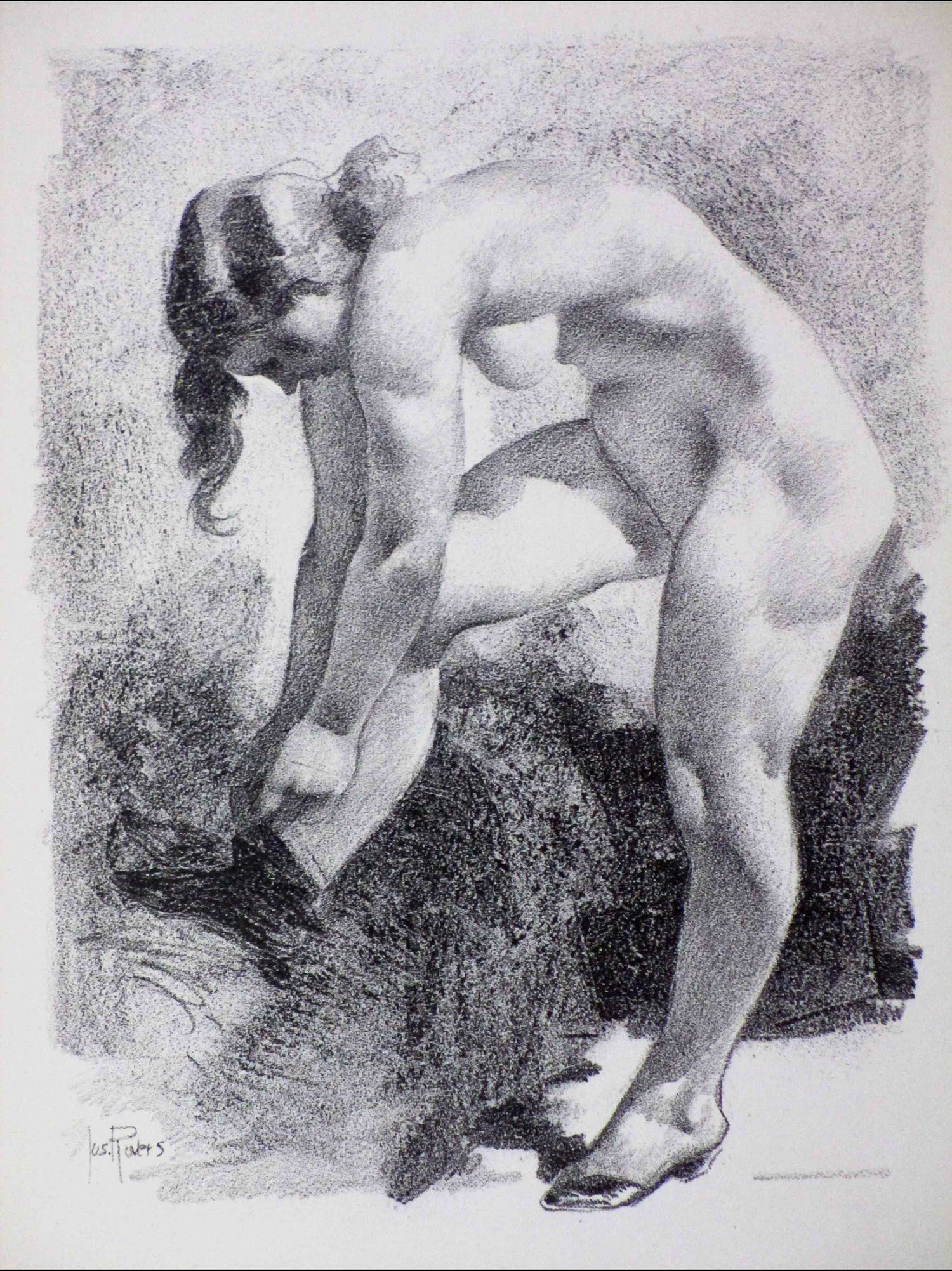 Jos Rovers - Voorovergebogen model - Litho verkocht voor € 1!