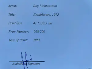 Roy Lichtenstein - Entablature kaufen? Bieten Sie von 499!