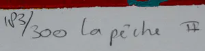 Diana van Hal - linosnede: La pêche II - 1992 kopen? Bied vanaf 35!