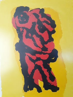 Karel Appel - personage rouge et jaune kopen? Bied vanaf 750!