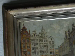 Sophus Levinsen - Olieverf op board , ingelijst , De Grote Markt in Brussel kopen? Bied vanaf 250!