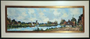 Buy Toon Koster - Olieverf op doek, Waterslandschap - Ingelijst (Groot)? Bid from 80!