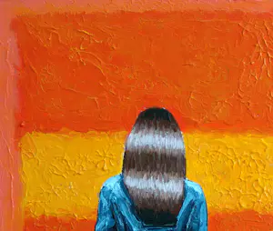 Gerard Boersma - Orange & Yellow (Vrouw kijkend naar schilderij van Mark Rothko) kopen? Bied vanaf 75!