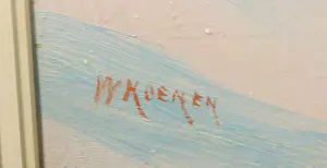 Niet of onleesbaar gesigneerd - Olieverf op board, Winterlandschap - Ingelijst kopen? Bied vanaf 1!