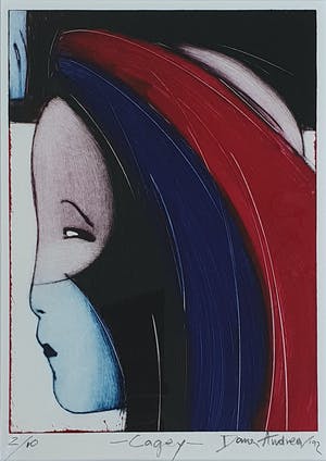 Dana Andreev - Ets: 'Cagey' (1992) - Ingelijst kopen? Bied vanaf 110!