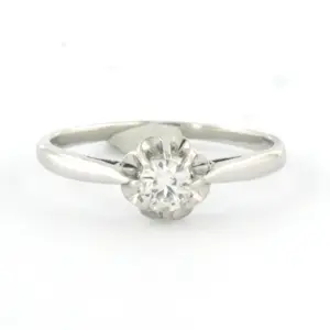 Acheter18k witgouden ring met briljant geslepen diamant tot. 0.20ct – F/G - VS/SI? Enchérissez de 230!
