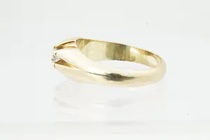Fraaie  geel-gouden (14 krt) & diamanten (ca. 0.40ct) H/VS unisex solitair-ring kopen? Bied vanaf 470!