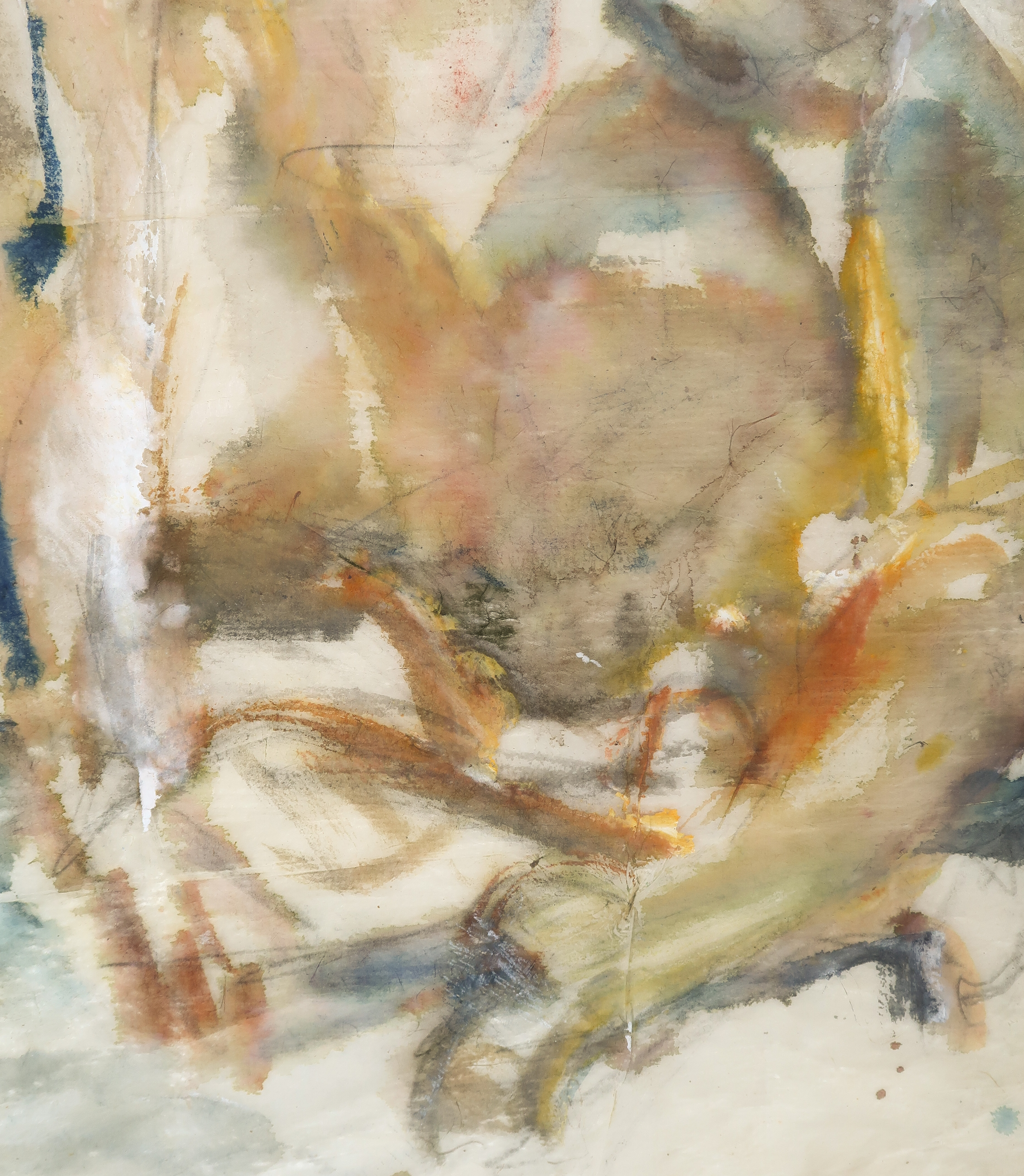 Emma van der Heide - Aquarel op Nepalees papier, Zittend naakt in lotushouding - Ingelijst kopen? Bied vanaf 60!