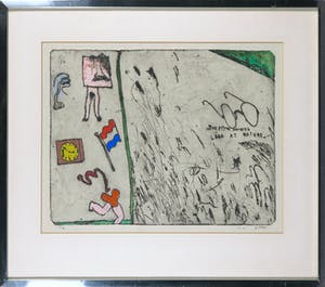 Pieter Holstein - Handgekleurde ets, Chers frères artistes look at nature - Ingelijst kopen? Bied vanaf 80!