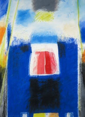 Gijs Keizer - Acryl op papier, Abstrace compositie - Ingelijst (Groot) kopen? Bied vanaf 40!