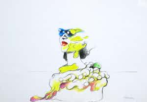 Anton Martineau - Potlood, Vrouwenhoofd verkocht voor € 50!