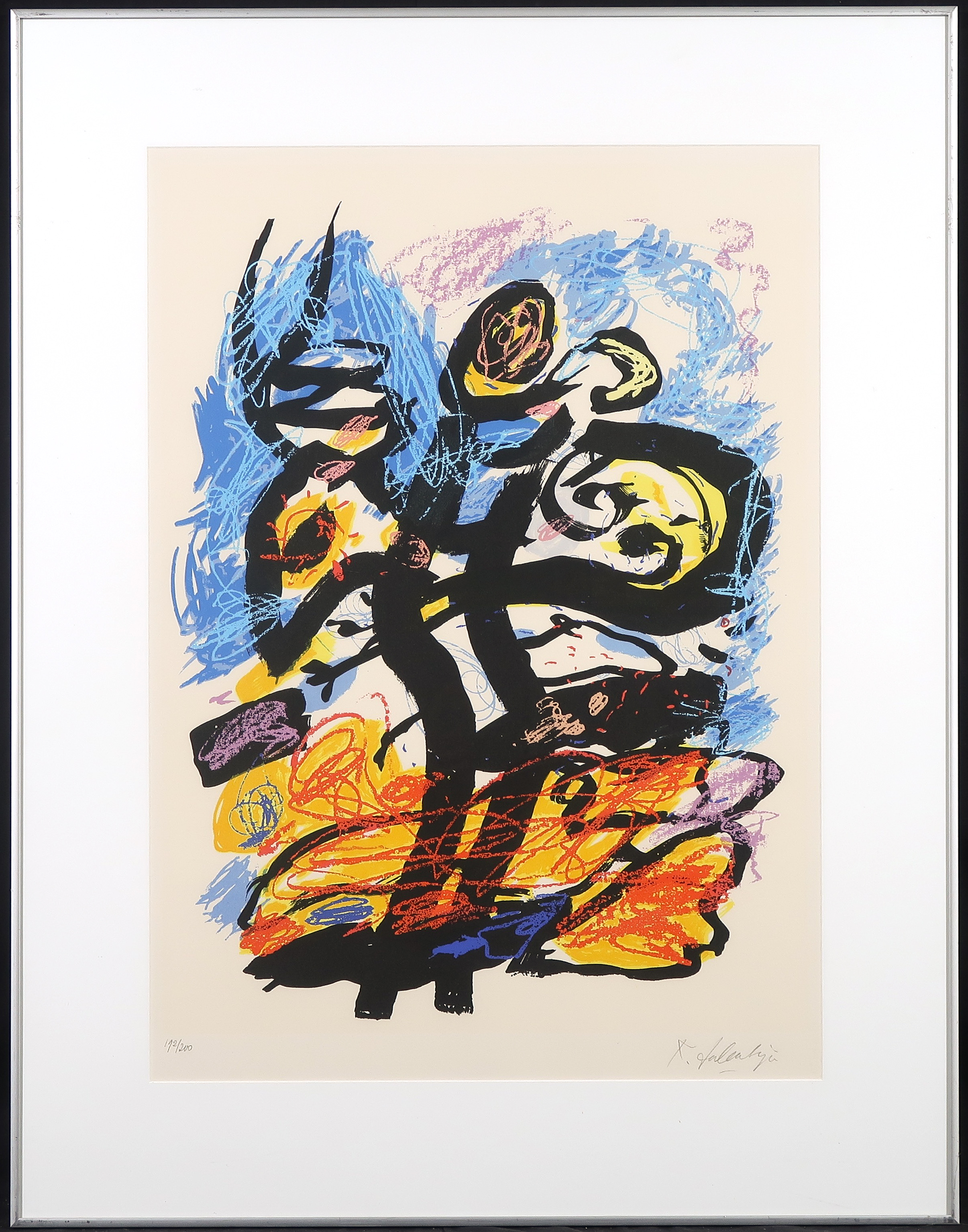 Kees Salentijn - Zeefdruk, Hommage aan Van Gogh I - Ingelijst verkocht voor € 35!