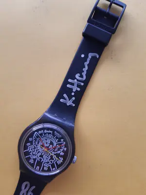 Keith Haring - Swatch "Blanc Sur Noir" (GZ104) Gesigneerd kopen? Bied vanaf 1!