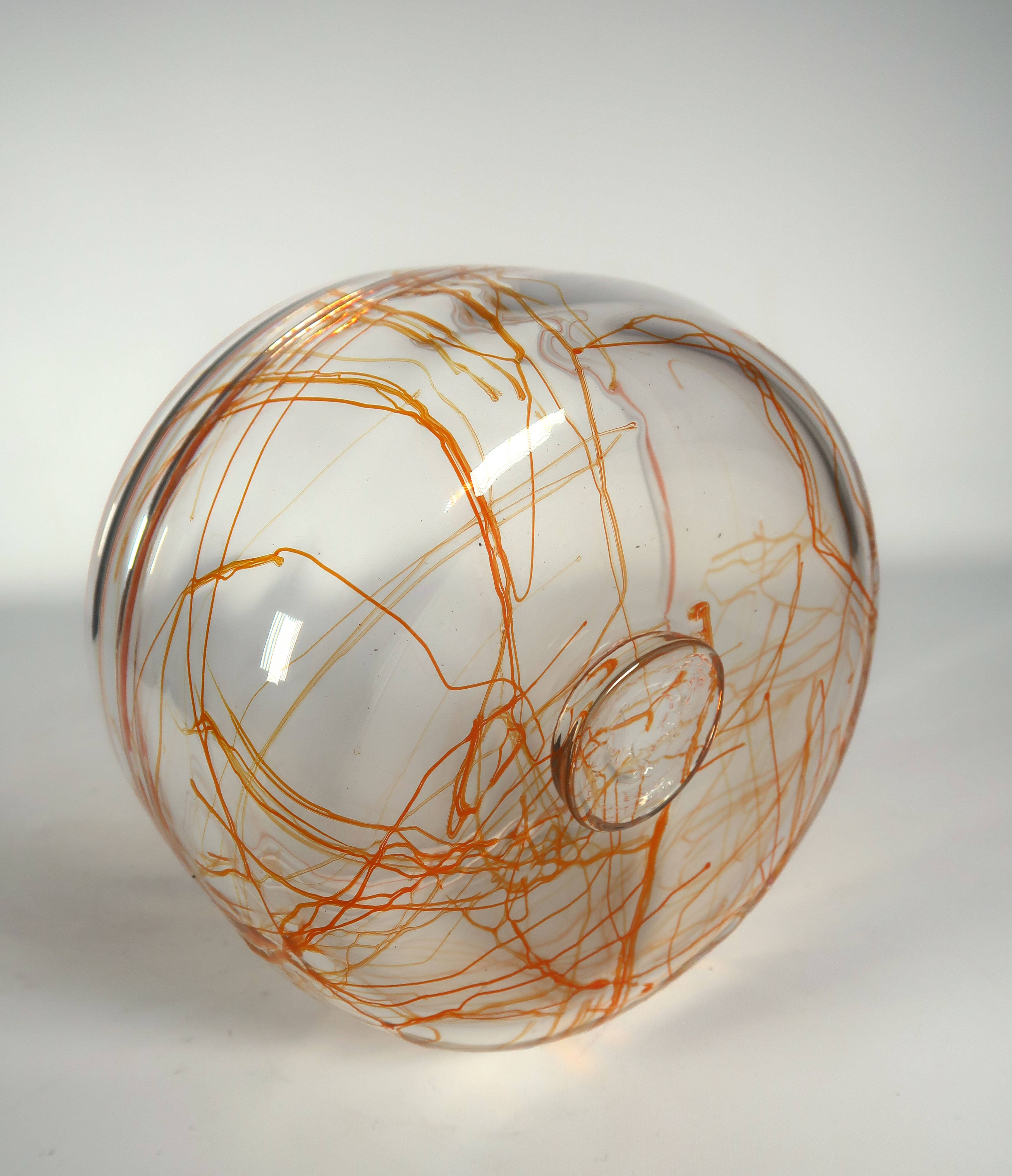 Studio de Oude Horn - Glas, Schaal met oranje aders kopen? Bied vanaf 1!