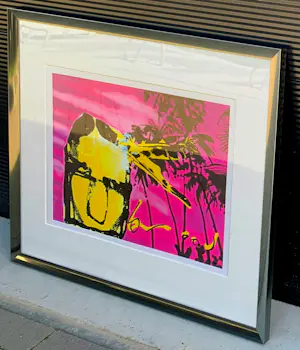 Herman Brood - Ingelijste zeefdruk: Pink indian kopen? Bied vanaf 450!