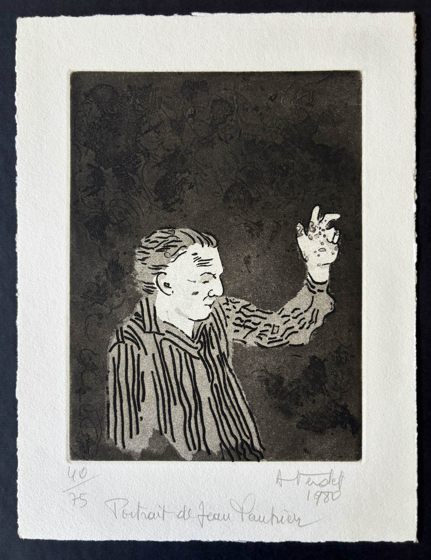 Andre Verdet - Portrait de Jean Fautrier, original signiert und datiert 1980 kopen? Bied vanaf 75!