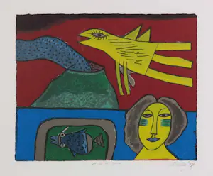 Corneille - Zeefdruk, Mas du sud - Ingelijst kopen? Bied vanaf 200!