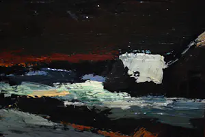 Toon Koster - Platteland in maanlicht - breed olieverfschilderij, 20x58 cm kopen? Bied vanaf 100!