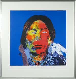 Espen Hagen - Zeefdruk, Witte veder - Ingelijst verkocht voor € 40!