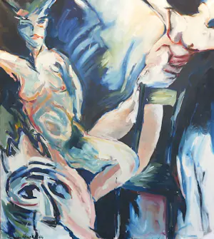 Peter van den Hurk - Acryl op doek, Odysseus vrijlating - Ingelijst (Zeer groot!) kaufen? Bieten Sie von 100!