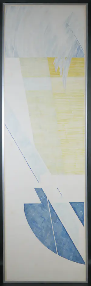 Cees van der Molen - Aquarel op papier, Compositie constructief III A - Ingelijst (Zeer groot) kopen? Bied vanaf 1!