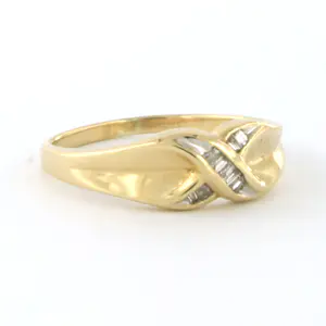 18k geel gouden ring bezet met taper geslepen diamanten tot. 0,05ct - G/H - SI kopen? Bied vanaf 200!