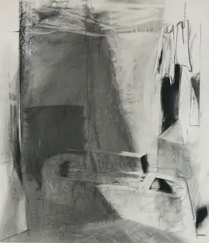 Jaap Ploos van Amstel - Houtskool op papier, Wasbekken I - Ingelijst kopen? Bied vanaf 60!