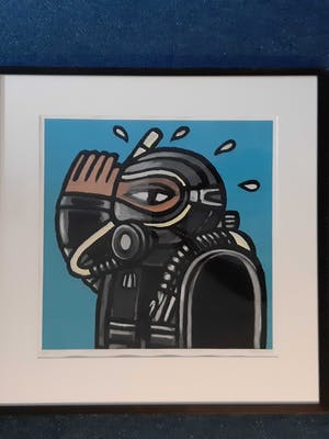 Rik Gorree - Shark - Grote ingelijste zeefdruk, kleine oplage kopen? Bied vanaf 50!