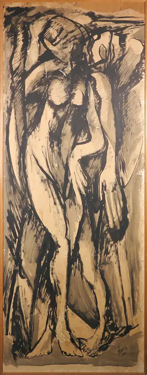 Aart Roos - Gemengde techniek op papier, Vrouwfiguur - Ingelijst kaufen? Bieten Sie von 100!
