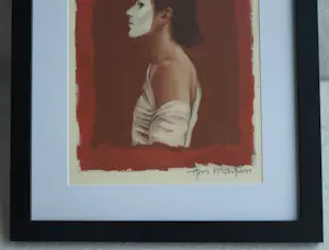 Ans Markus - Ingelijste prent, Portret met wit masker + herkomstgegevens – 1998 kopen? Bied vanaf 1!