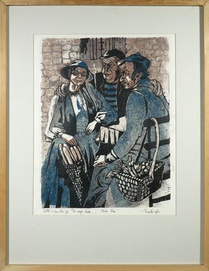 Hilde Schneider - Hout-/linosnede, Onder Ons - Ingelijst kopen? Bied vanaf 1!