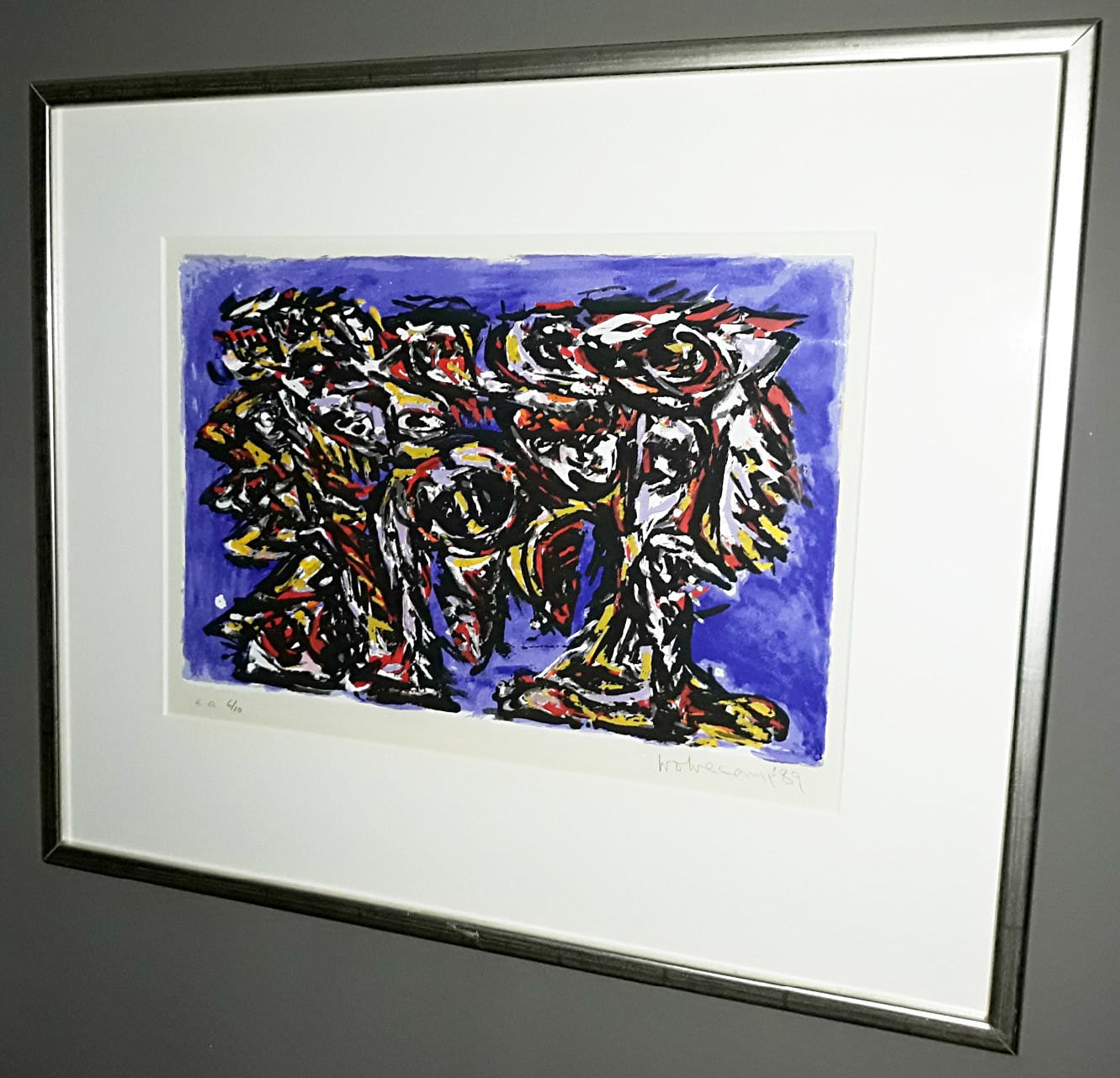 Theo Wolvecamp - Abstracte compositie, zeefdruk (prachtig ingelijst) kopen? Bied vanaf 275!