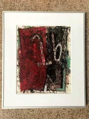 Anthonie Mandos - 'Voorhang' / handgesigneerd - ingelijst in Barth lijst & Passepartout / 1992 verkocht voor € 50!