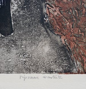 Ru van Rossem - Primordial landscape, aquatint ets met reliëfdruk kopen? Bied vanaf 75!