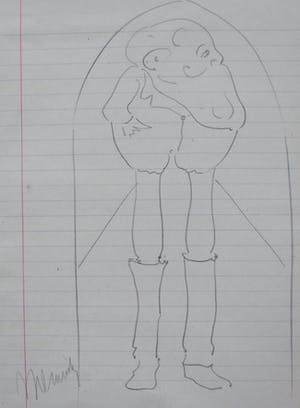Samuel Jessurun de Mesquita - potloodtekening: man met lange benen kopen? Bied vanaf 149!