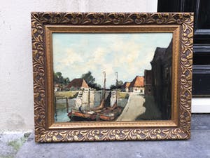 Toon Koster - C2592 - Bootjes aan de dorpskade kopen? Bied vanaf 200!